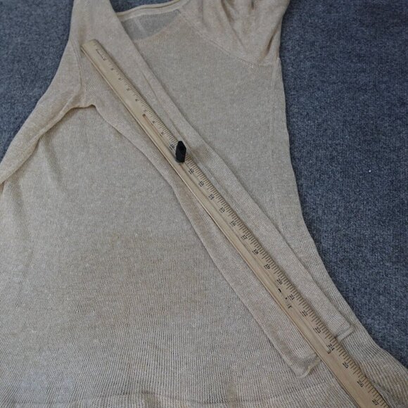 Free People Beach Women's Sweater Dress Small Beige Midi Flare 100% Linen - Picture 9 of 13